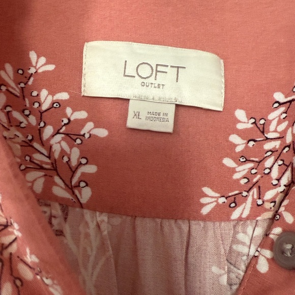 LOFT Pink and Orange Sleeveless Maxi Dress Casual V-neck - Picture 3 of 4